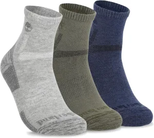 Timberland Men's Hiking, Wool, Winter, Cushioned Low Cut Quarter Socks with Arch Support