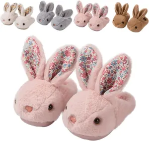 Toddler Rabbit Winter Slippers - Soft Plush Indoor Bunny Slippers for Girls & Boys