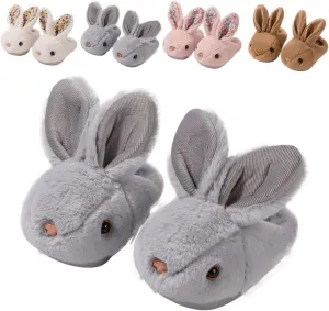 Toddler Rabbit Winter Slippers - Soft Plush Indoor Bunny Slippers for Girls & Boys