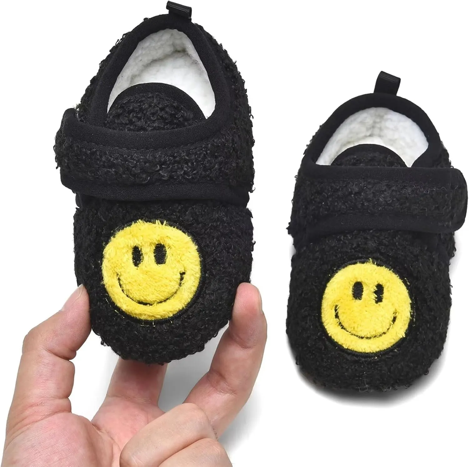 Toddler Smiley Face Slippers Boys Girls House Indoor Non Slip Shoes Warm Cozy Socks for Baby Kids
