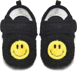 Toddler Smiley Face Slippers Boys Girls House Indoor Non Slip Shoes Warm Cozy Socks for Baby Kids
