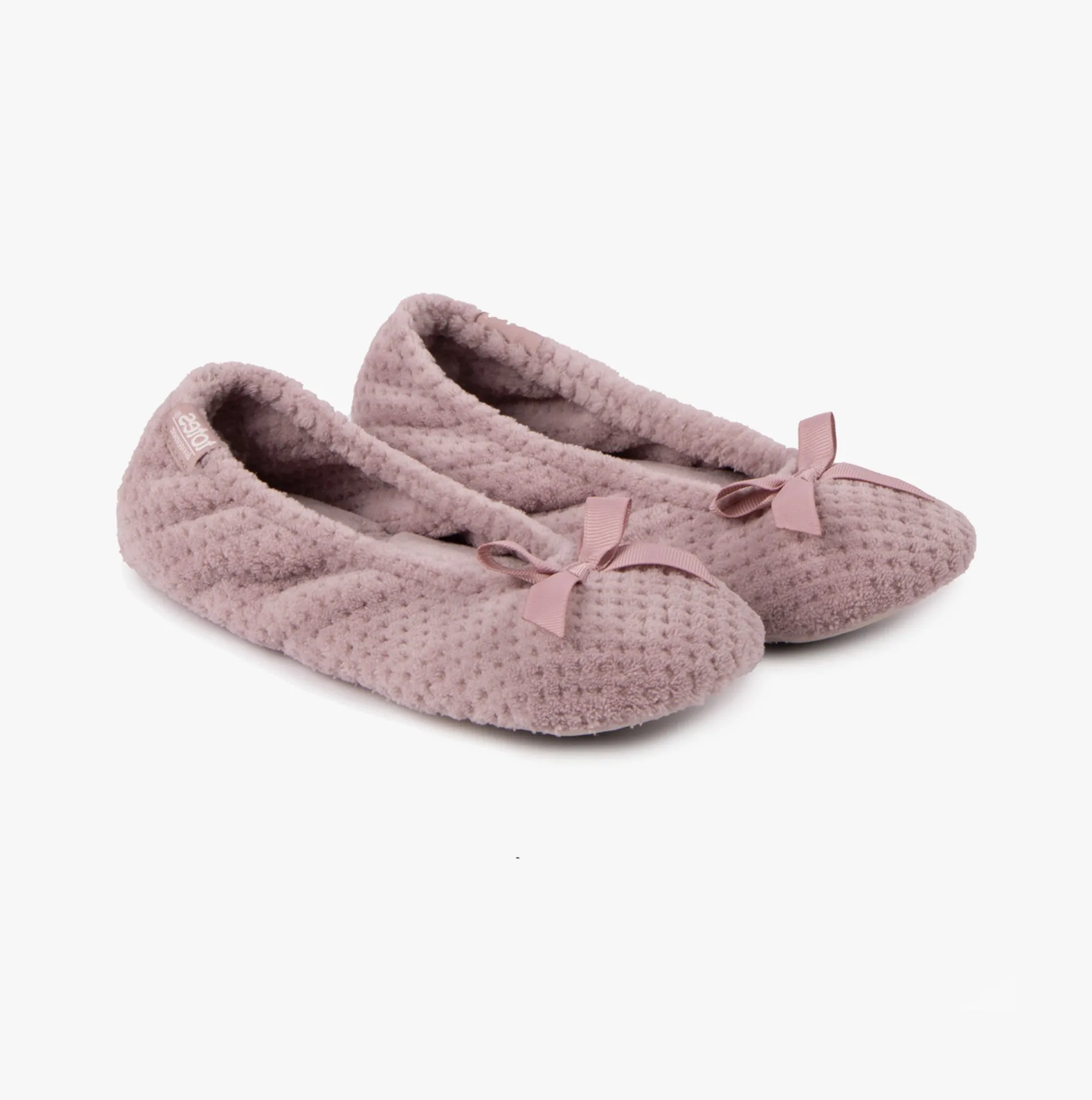 Totes Isotoner POPCORN Ballet Slippers Womens Dusky Pink