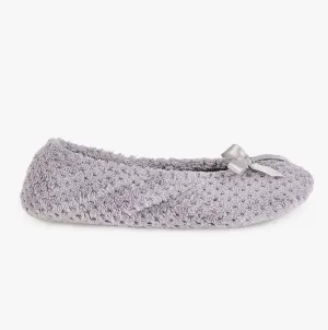 Totes Isotoner POPCORN Womens Slippers Pale Grey