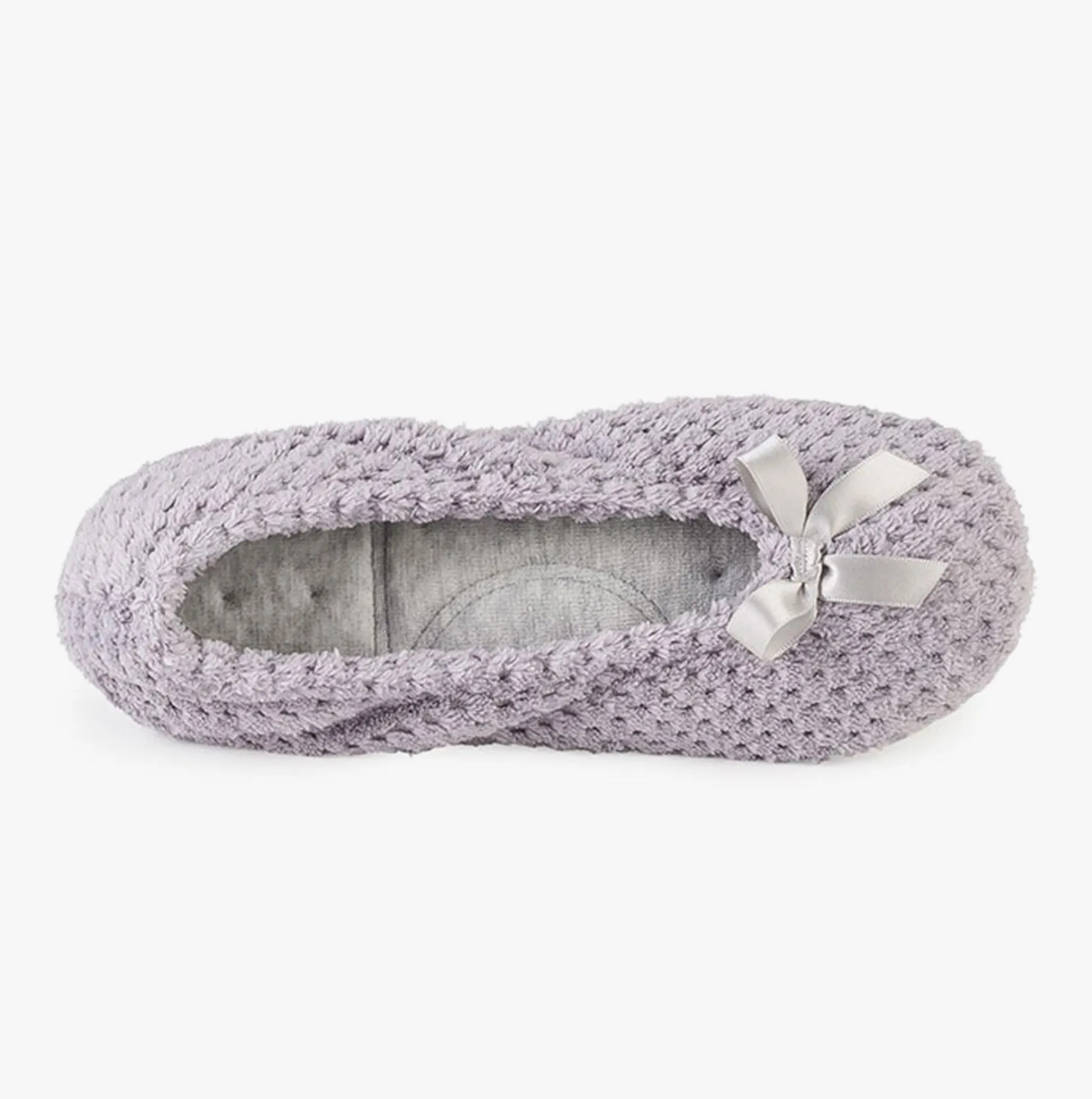 Totes Isotoner POPCORN Womens Slippers Pale Grey