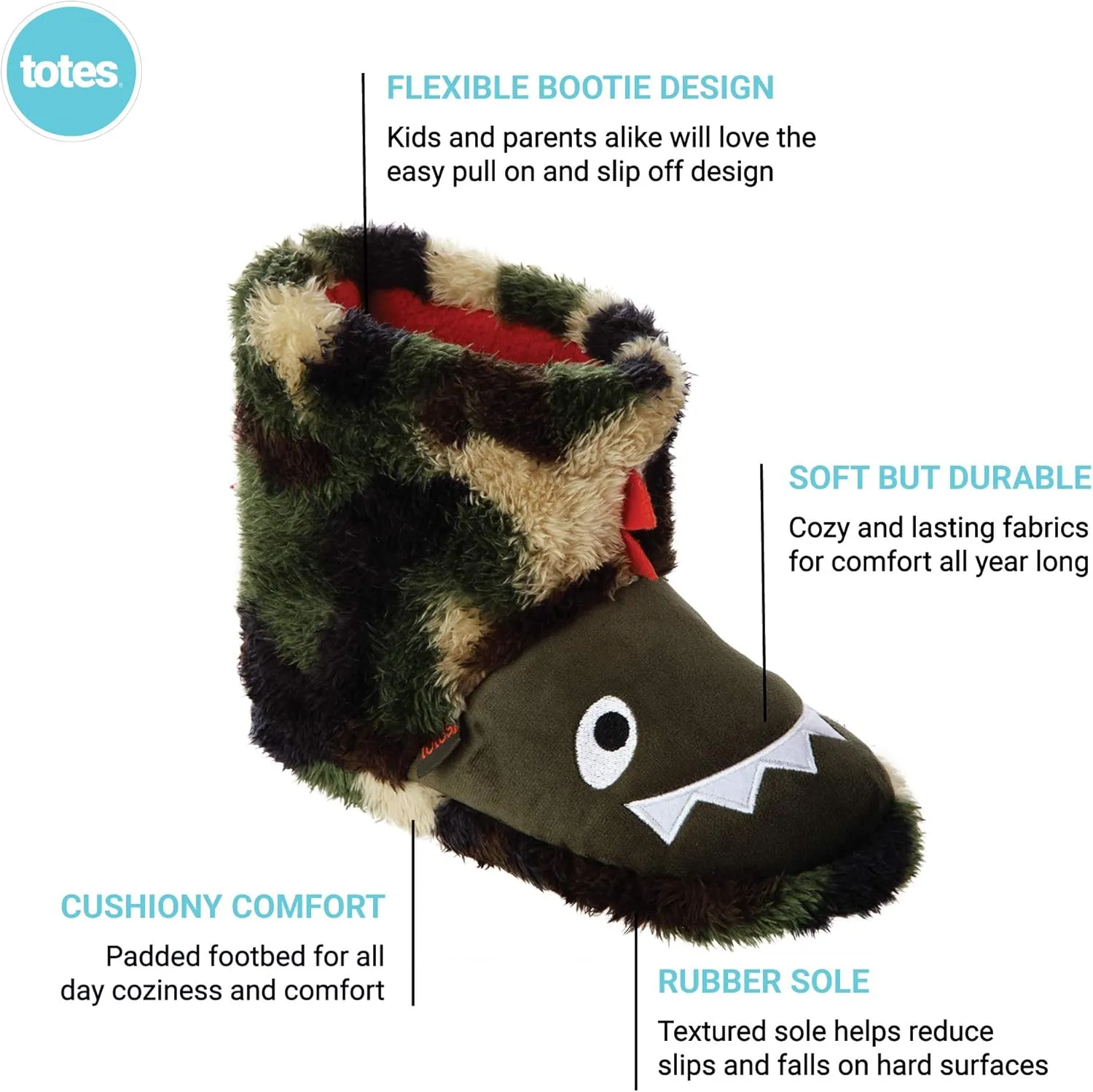 totes Unisex-Child Boot Slipper