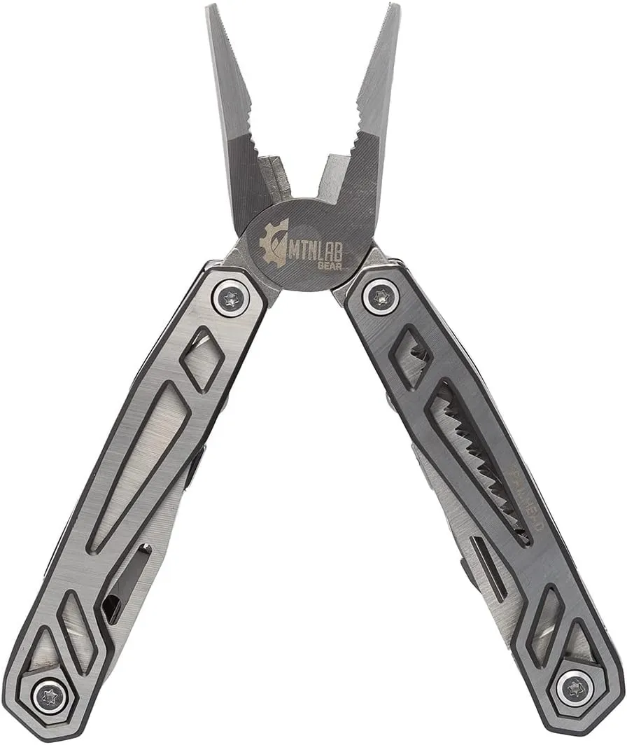 Trailhead Multi-Tool, 15-in-1 Stainless Steel Multitool, Locking Lightweight, Easy Use Pliers, Nylon Carry Case for Gifts, Men, Outdoor Survival, Hiking, Camping