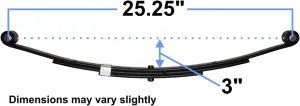 TRP Double Eye Spring (3-Leaf) - 1,750 Lb Capacity - 25-1/4 Inch X 1-3/4 Inch - Single