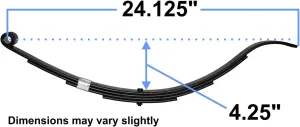 TRP Slipper Spring (4-Leaf) - 1,000 Lb Capacity - 24.125 Inches x 1.75 Inches Wide - Single