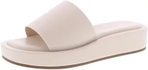 TruFox Raffia Platform Sandals for Women - Summer Slides Comfortable Straw Wedge Slip On