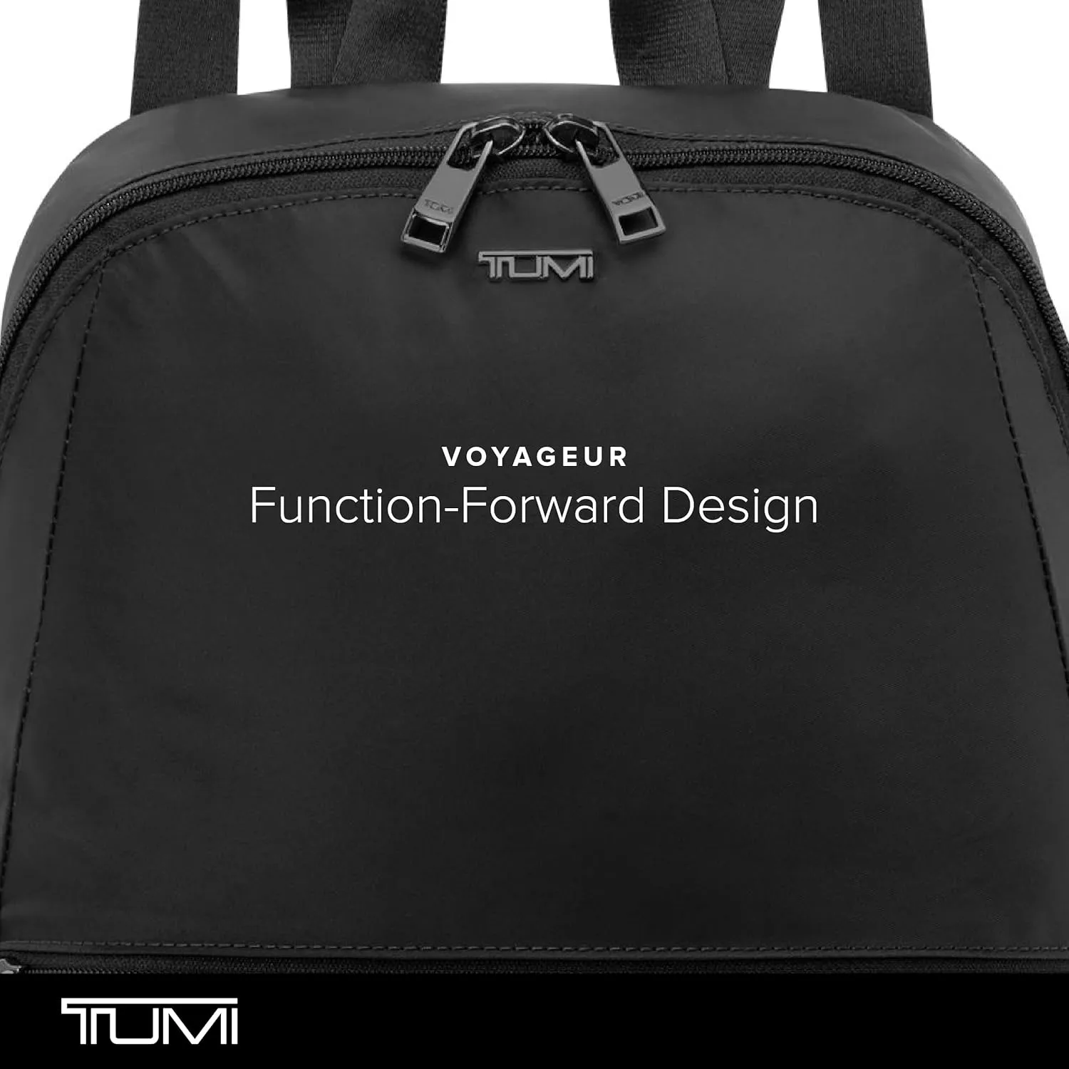 TUMI - Just In Case Foldable Backpack - Lightweight, Compact Travel Backpack - For One Bag Travel - 15.5" X 12.3" X 4.5" - Black with Gunmetal Hardware