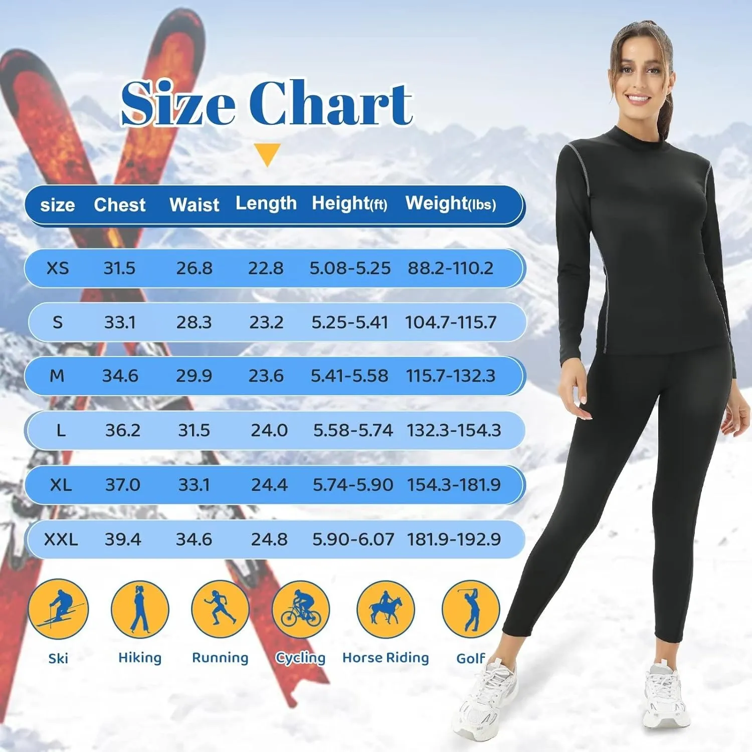 Turtleneck Base Layer for Skiing Hiking Women Cold Weather Fleece Thermal Shirt for Workout Running High Wicking