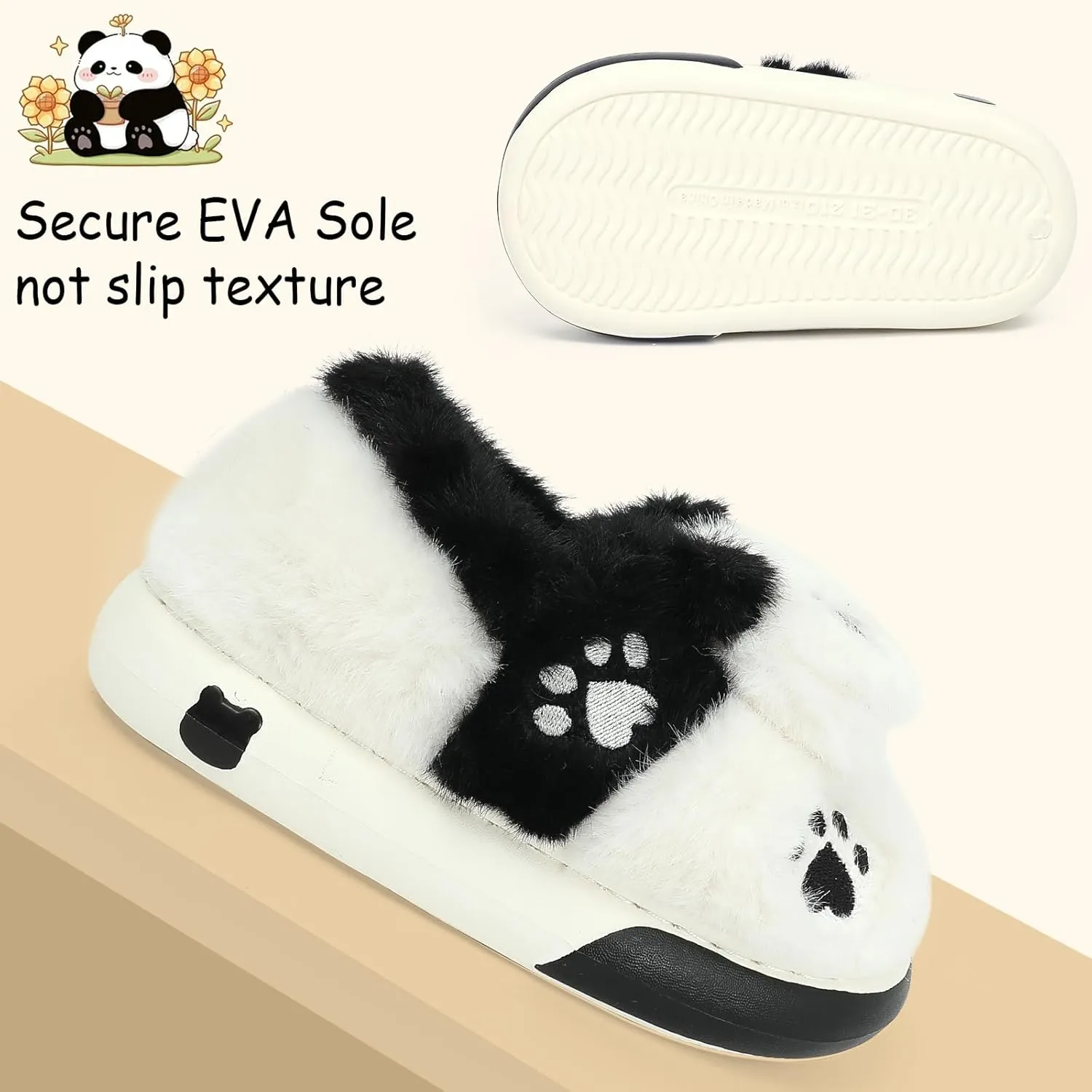 TXJ Sports Toddler Slippers for Girls Boys Soft Plush House Slippers Kids Winter Fuzzy Slipper Indoor Cozy Cute Shoes