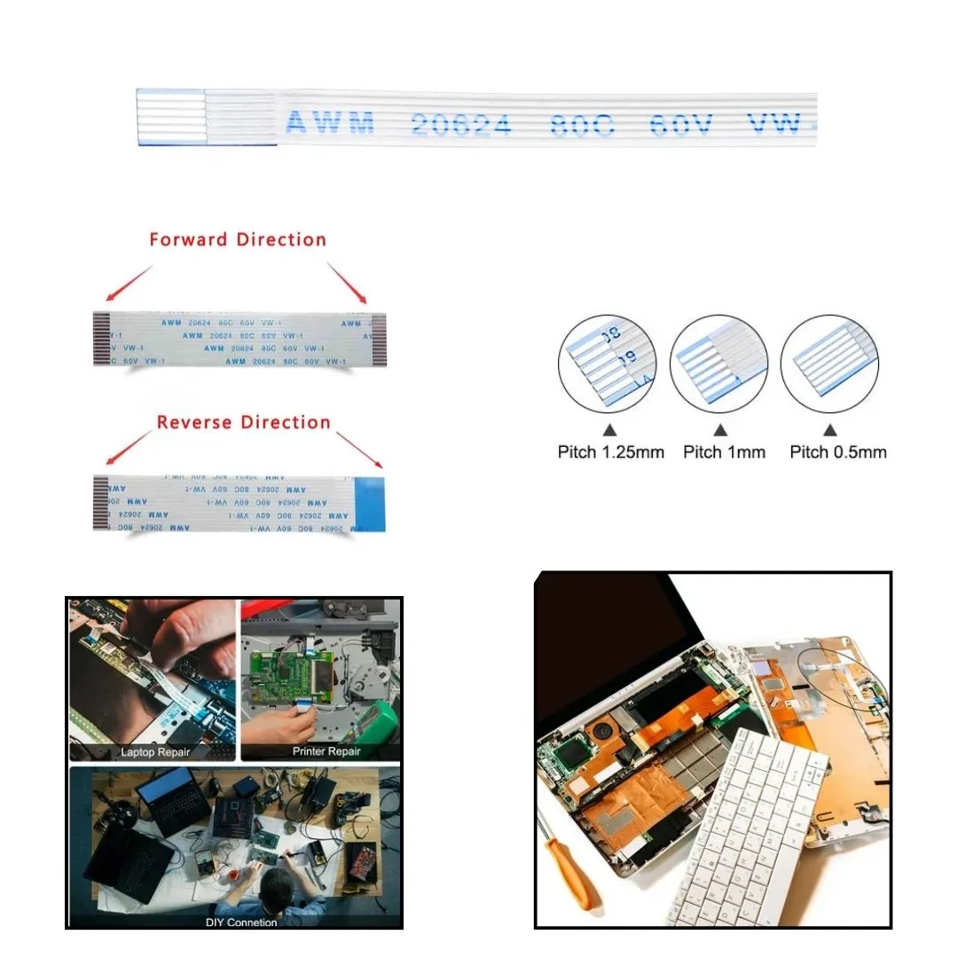 [Type-B] 0.5mm-Pitch FPC Reverse Ribbon Flexible Flat Cable