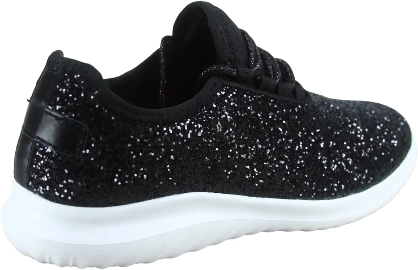TZ Lotus-08 Women's Comfort Slip On Fashion Color Glitter Walking Runing Flat Heel Sneakers Shoes