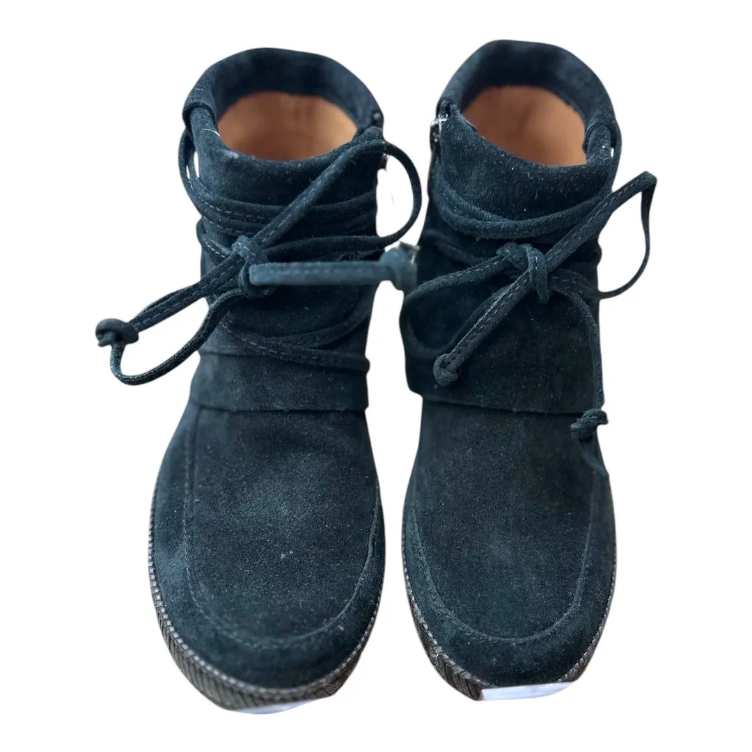 UGG Reid Loafer Black Preloved Lace Wraped Booties Womens Size 6 US*
