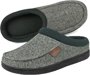 ULTRAIDEAS Men's Nealon Moccasin Clog Slipper, Slip on Indoor/Outdoor House Shoes