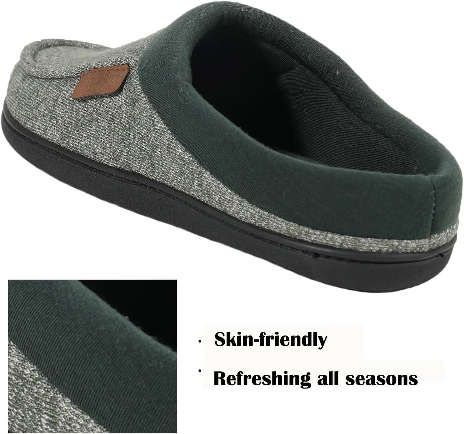 ULTRAIDEAS Men's Nealon Moccasin Clog Slipper, Slip on Indoor/Outdoor House Shoes