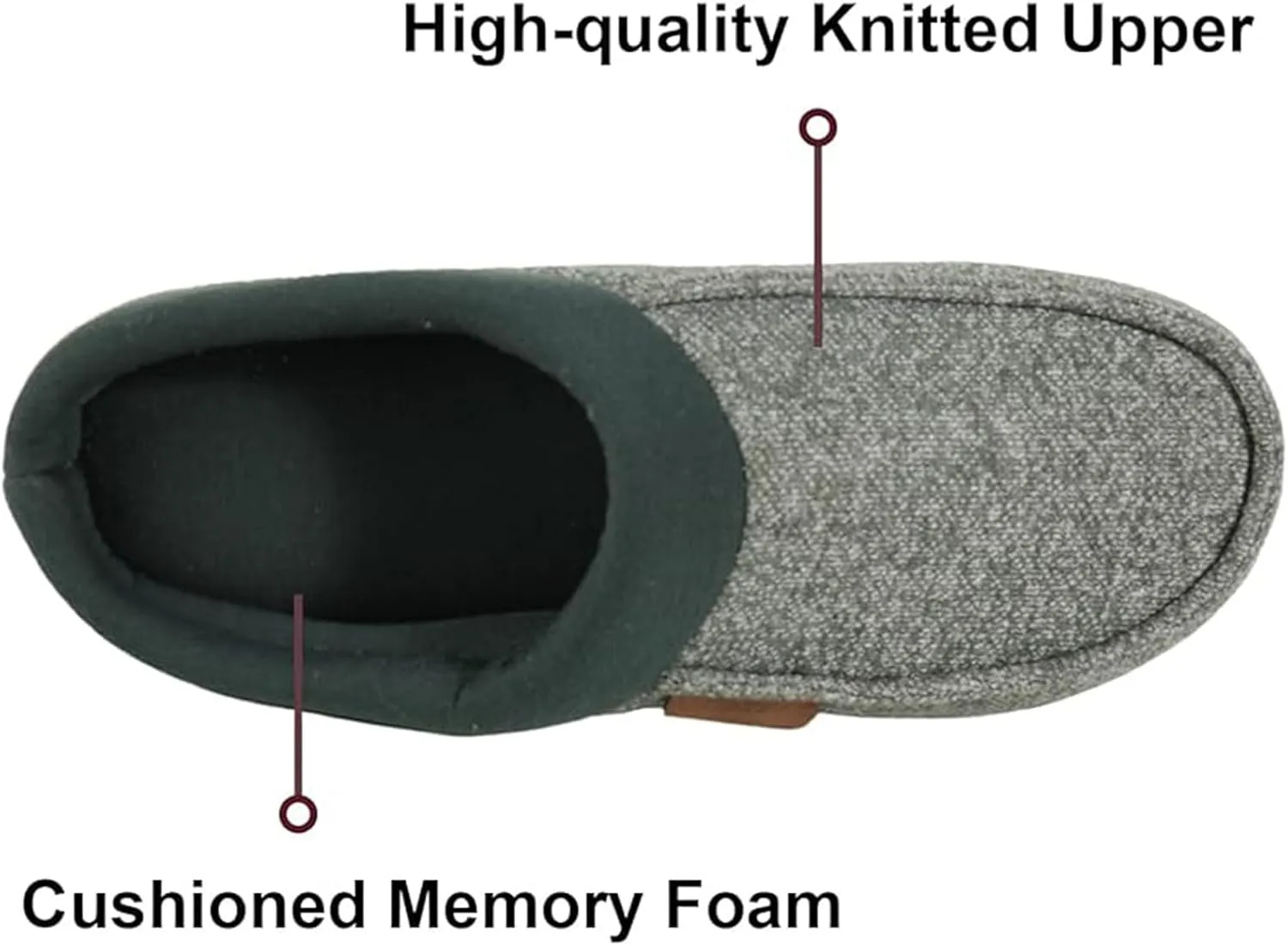 ULTRAIDEAS Men's Nealon Moccasin Clog Slipper, Slip on Indoor/Outdoor House Shoes