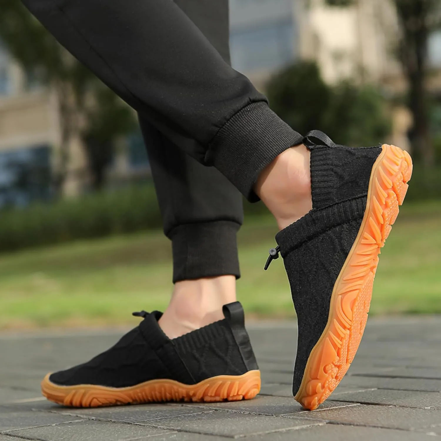 UMANPOO Men Hiking Water Shoes Barefoot Running Slip On Sneakers Casual Walking Slippers Gym Sock Flats Loafers Non Slip