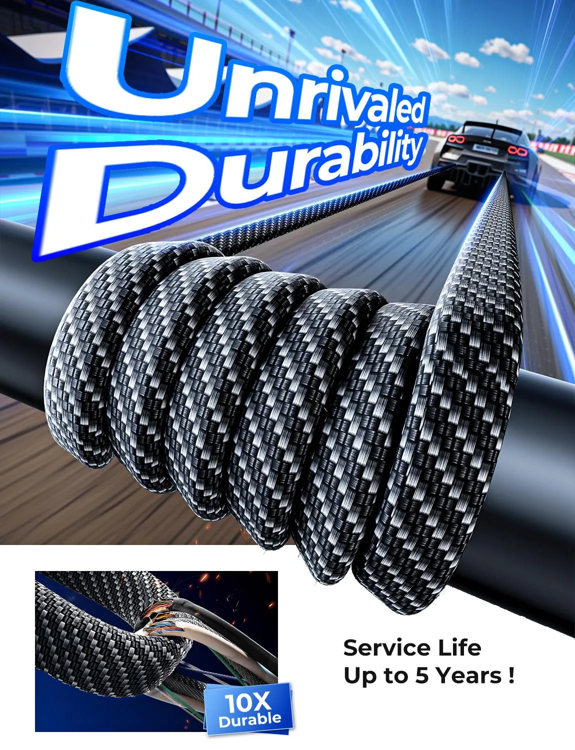 [Upgraded 2.0] SHEZI 4-in-1 USB C Cable 60W 5FT Lightning Cable MFI Certified [Fast Charging & Data Sync] Flat Braided Multi Charger Cord Combo with Lightning/USB C/A Port for iPhone/iPad &All Devices