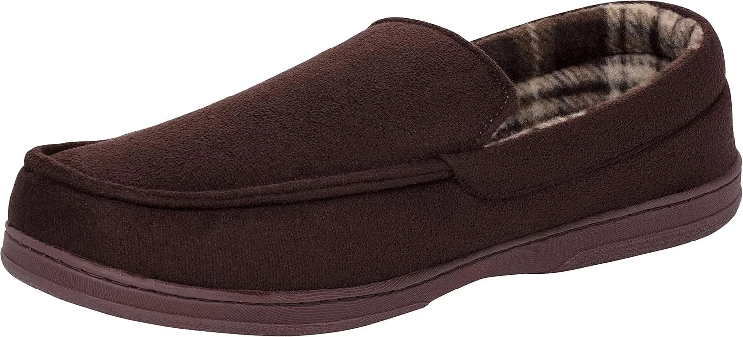 Van Heusen Men's Slippers Comfy Slip-On Micro Suede House with SoftFlannel Lining