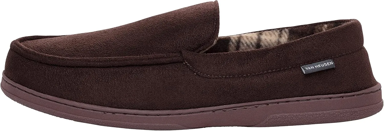 Van Heusen Men's Slippers Comfy Slip-On Micro Suede House with SoftFlannel Lining