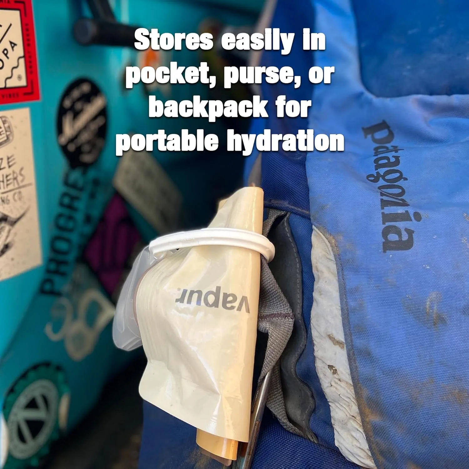Vapur Flexible, Collapsible Wide Mouth Anti-Bottle with Detachable Carabiner, 23 Ounce, Water, Pack of 2