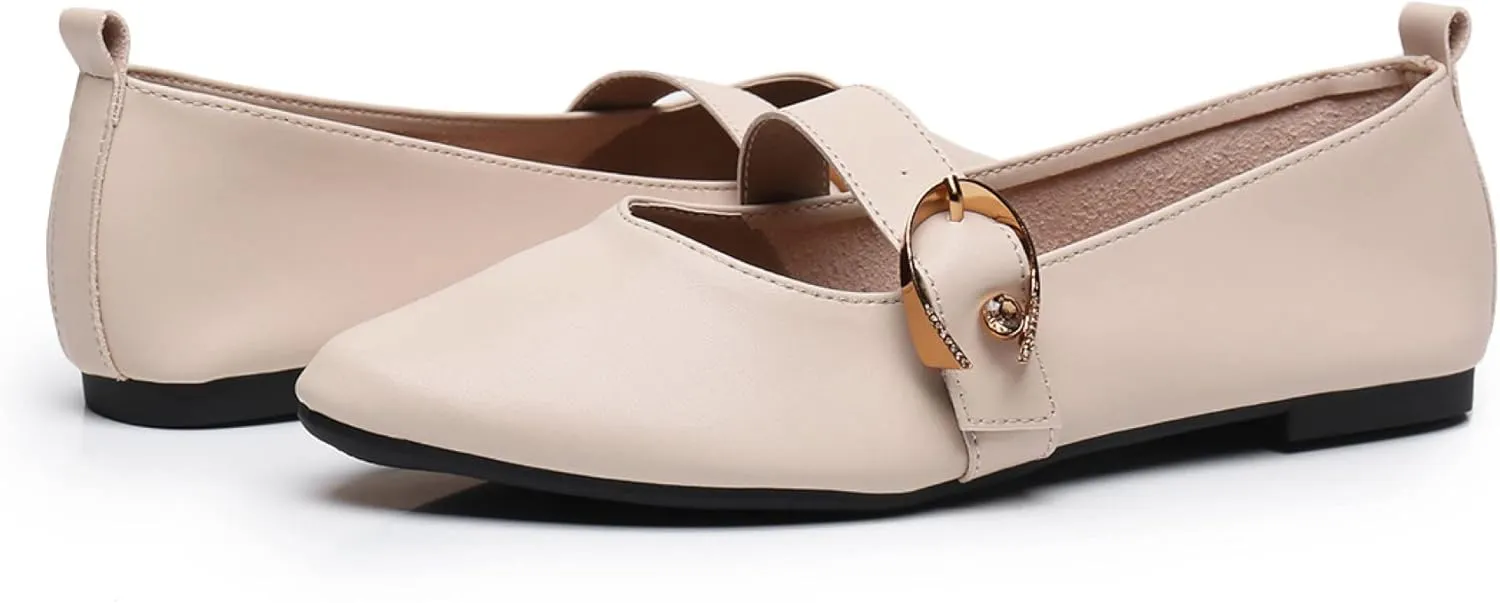 VenusCelia Women's Mary Jane Flat Shoe