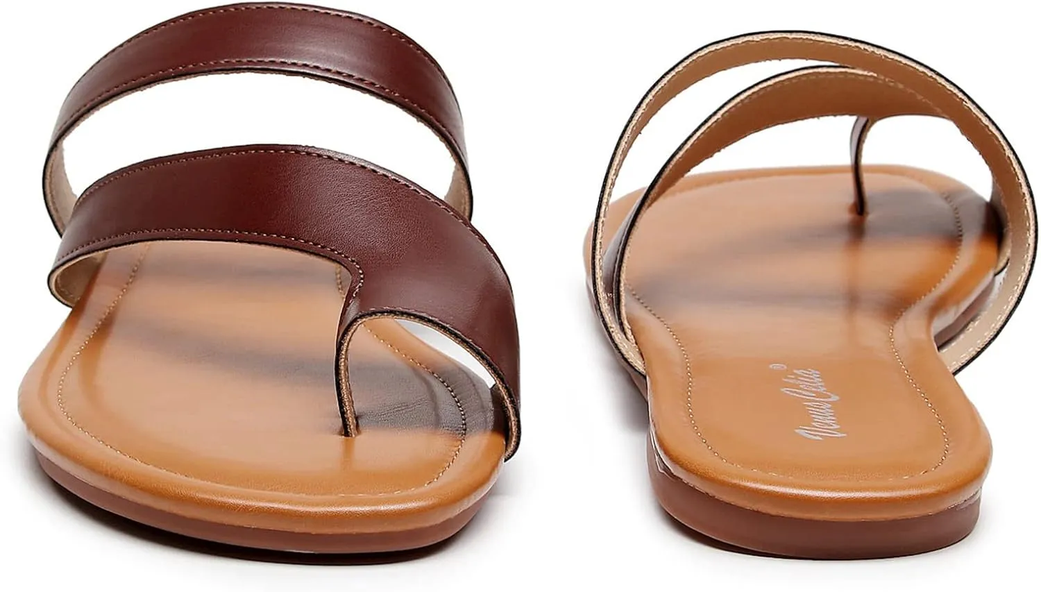 VenusCelia Women's Toe-Ring Wide Slide Sandal