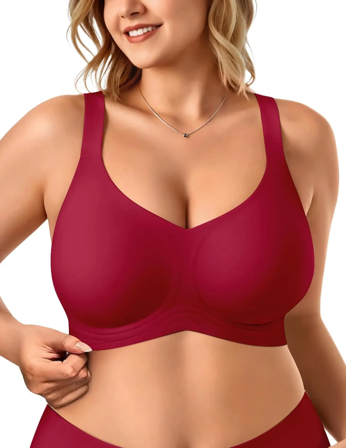 Vertvie Bras for Women No Underwire Wireless Support Bra Underarm-Smoothing Seamless Push Up Full Coverage T-Shirt Sports Bra