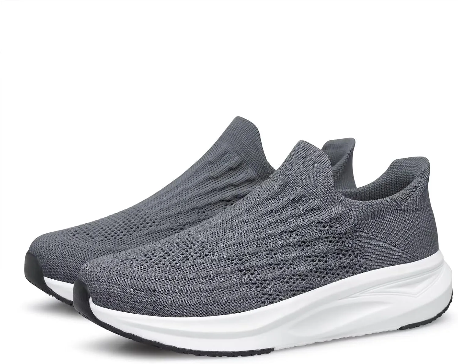 vibdiv Slip-in Walking Shoes Men Barefoot Sock Sneakers Flat Lightweight Casual Comfortable Breathable Laceless