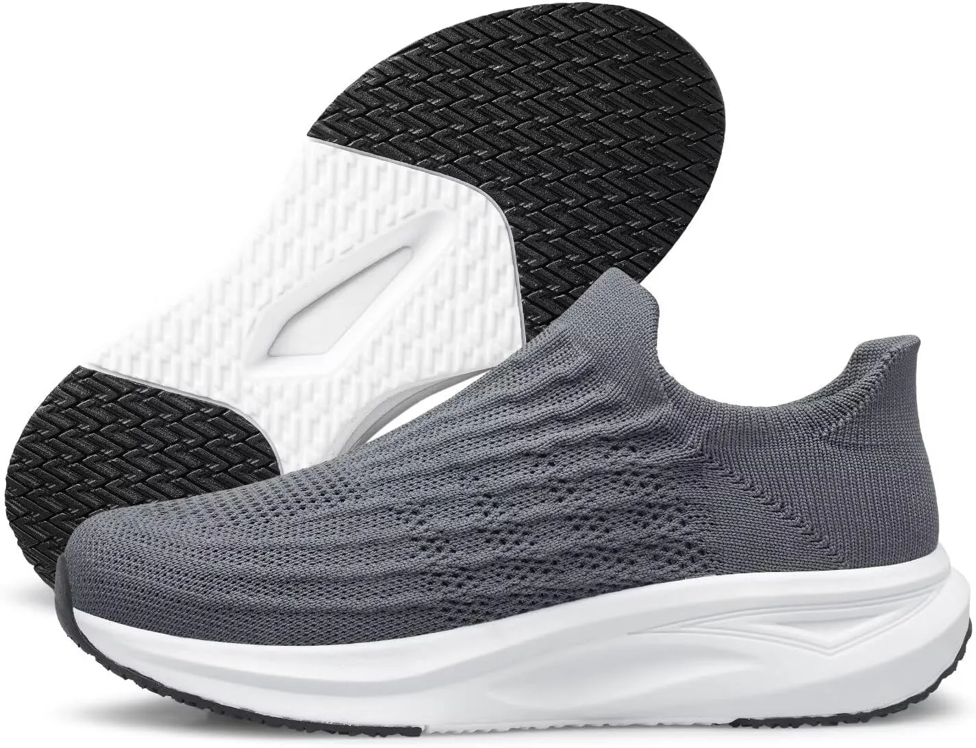 vibdiv Slip-in Walking Shoes Men Barefoot Sock Sneakers Flat Lightweight Casual Comfortable Breathable Laceless