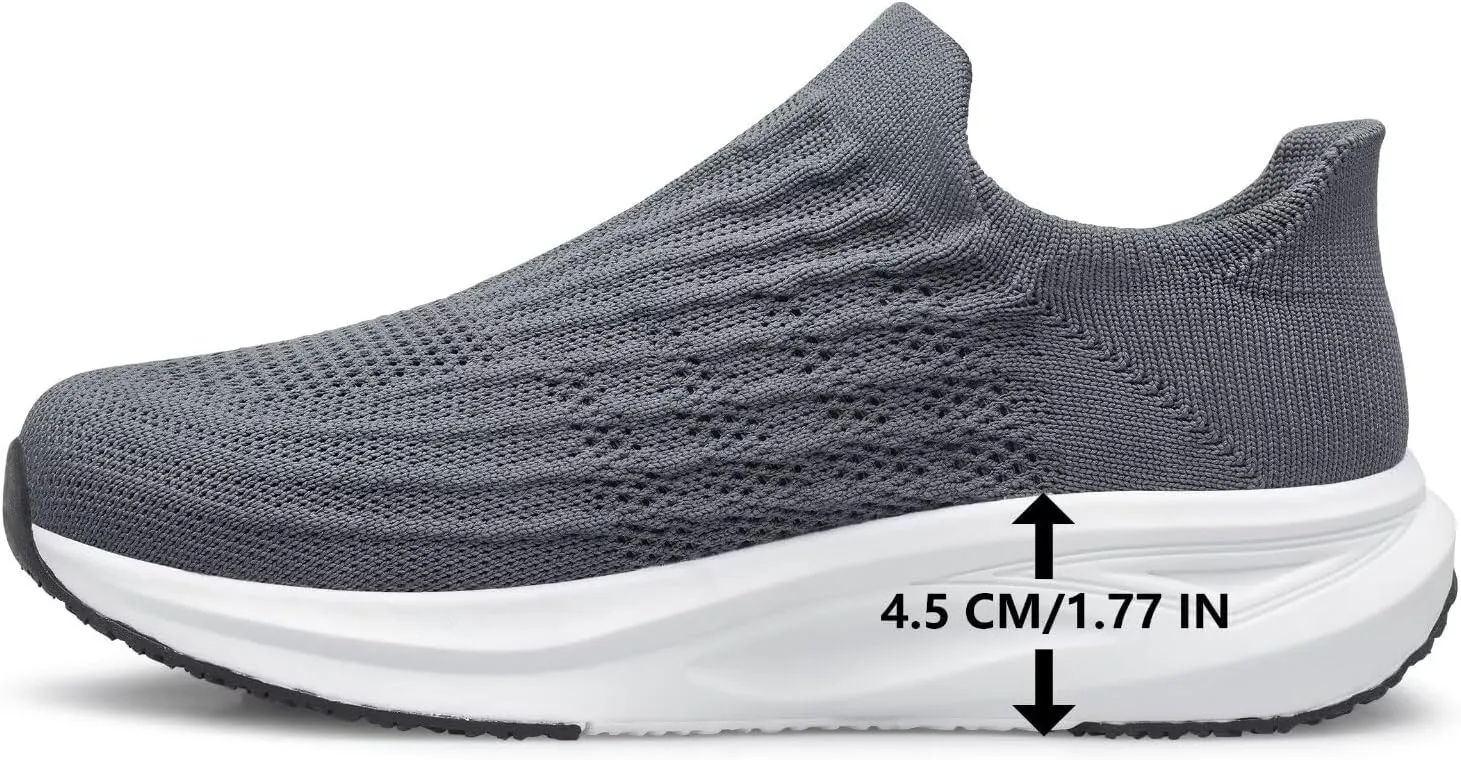 vibdiv Slip-in Walking Shoes Men Barefoot Sock Sneakers Flat Lightweight Casual Comfortable Breathable Laceless