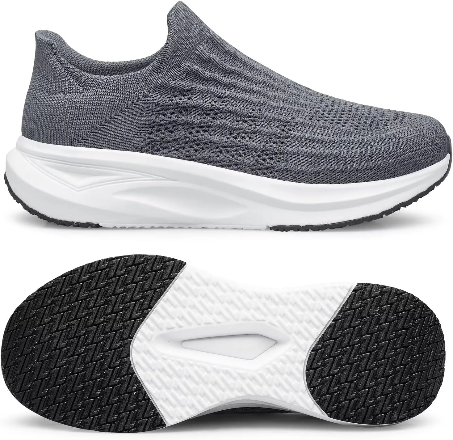 vibdiv Slip-in Walking Shoes Men Barefoot Sock Sneakers Flat Lightweight Casual Comfortable Breathable Laceless