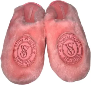 Victoria's Secret Closed Toe Faux Fur Slipper Color Pink New