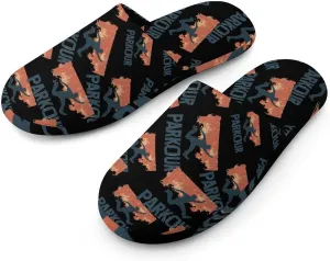 Vintage Parkour Cotton Slippers Fashion Slip on House Shoes Lightweight Slipper for Men