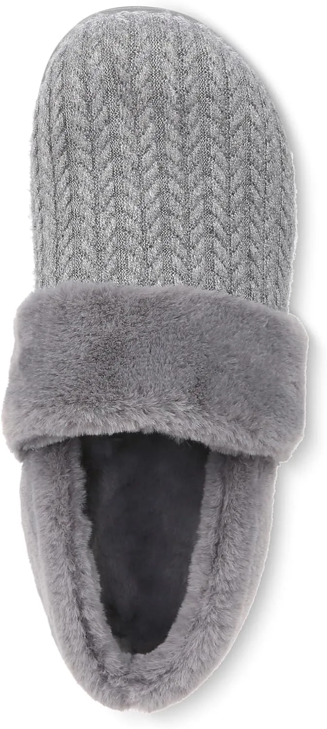 Vionic Endear Women's Cable Knit Faux Fur Trim Comfort Slipper