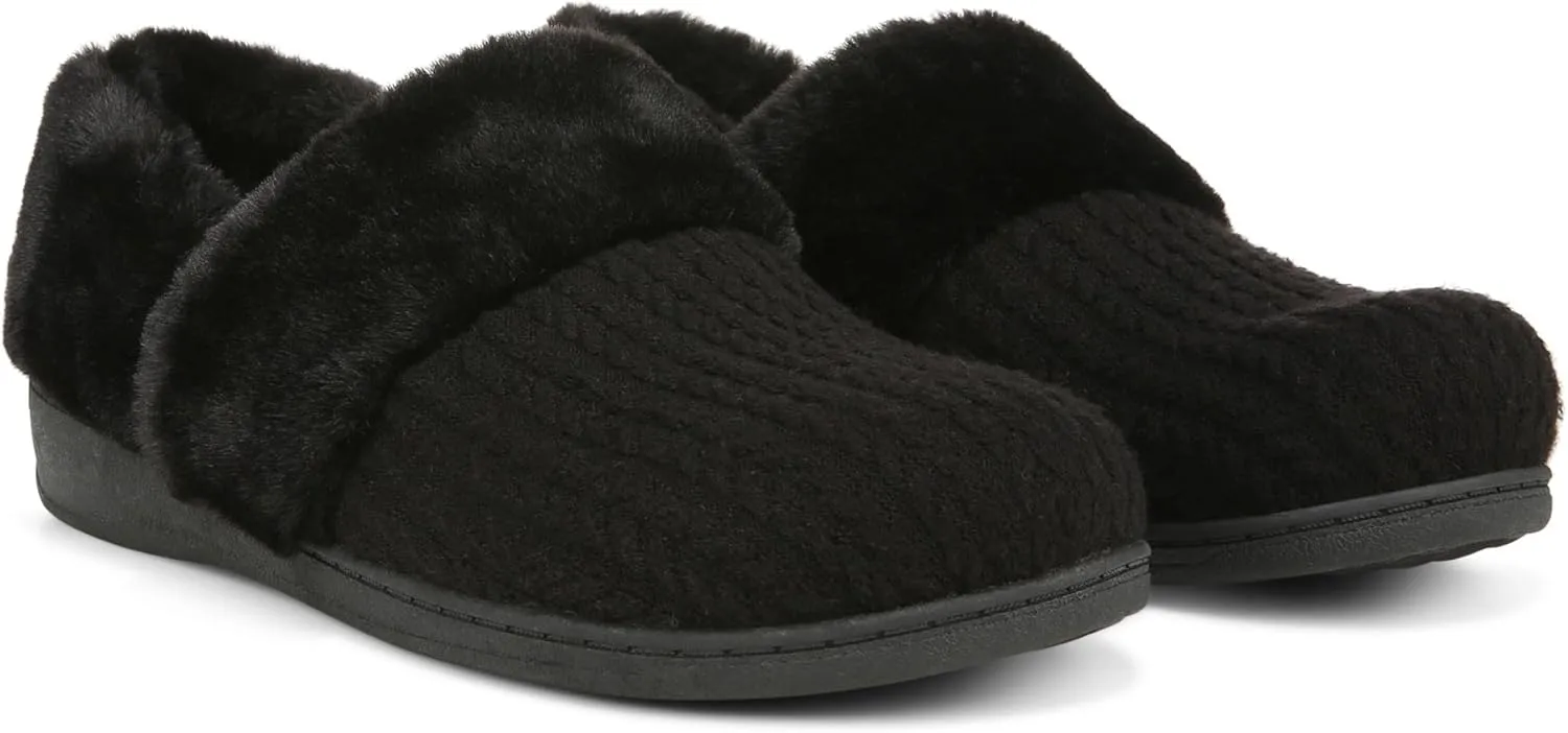 Vionic Endear Women's Cable Knit Faux Fur Trim Comfort Slipper