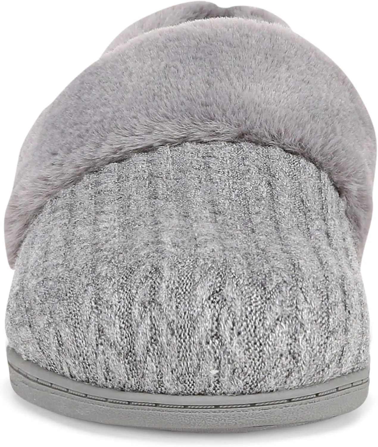 Vionic Endear Women's Cable Knit Faux Fur Trim Comfort Slipper