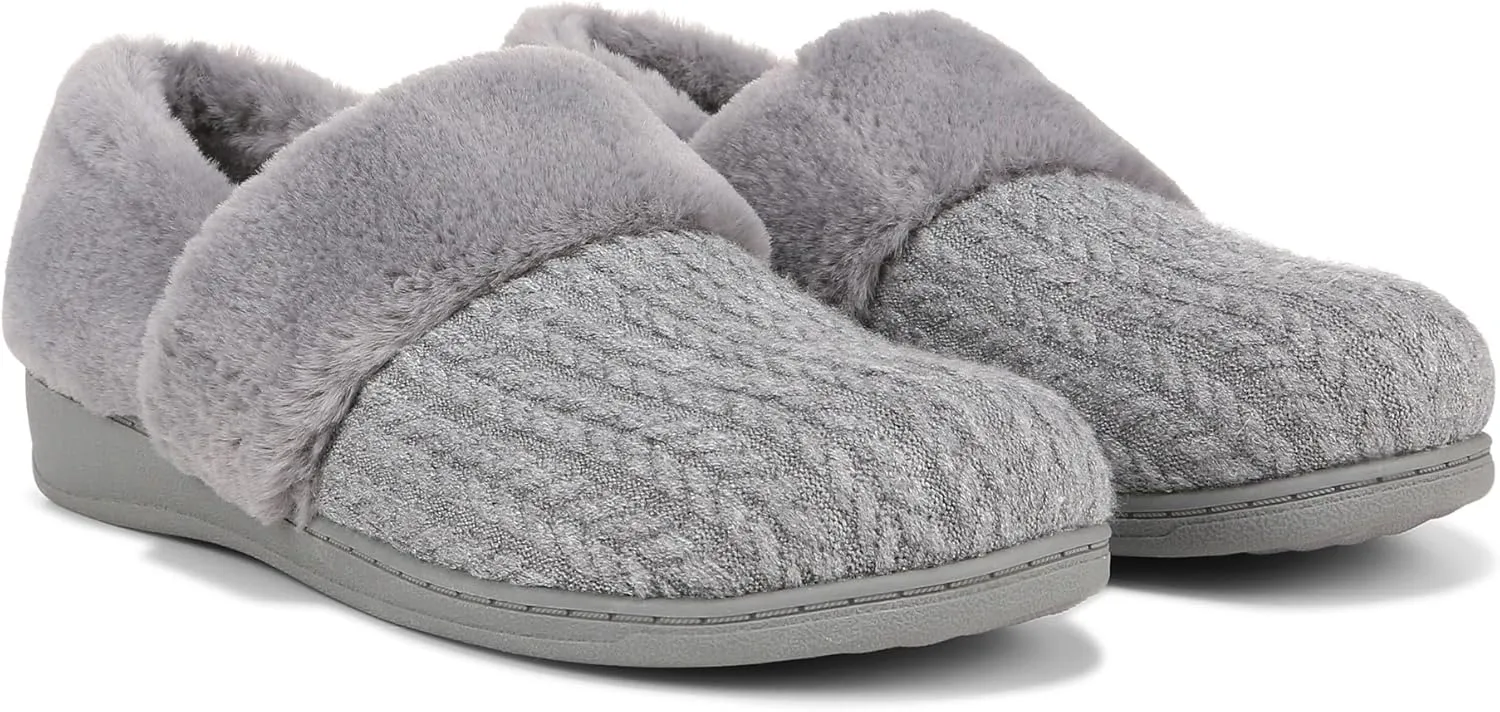 Vionic Endear Women's Cable Knit Faux Fur Trim Comfort Slipper