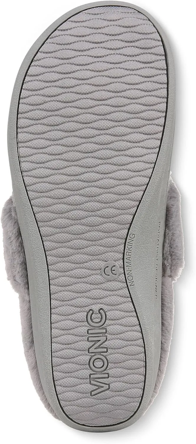 Vionic Endear Women's Cable Knit Faux Fur Trim Comfort Slipper