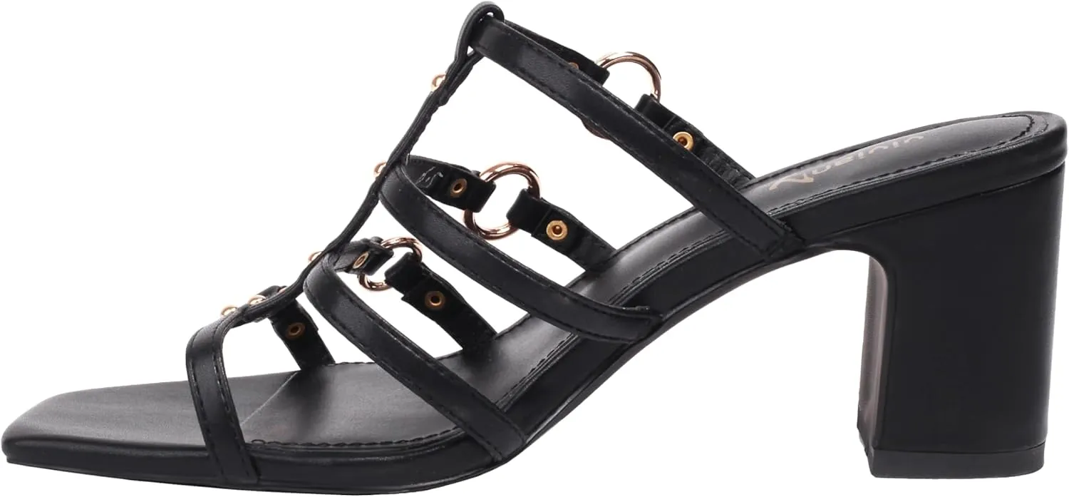 vivianly Womens Clear Heels Sandals Transparent Chunky Heels Backless Open Toe Slip on Mules Heeled Slipper Dress Shoes