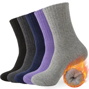 VoJoPi Wool Socks for Women Thermal and Warm Hiking Socks Winter Thick Cozy Cushion Boot Work Socks 5 Pairs