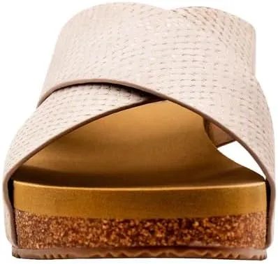 VOLATILE Ablette Wedge Sandals for Women Featuring Slip-on Crisscross Design with EVA Insole and Rubber Outsole