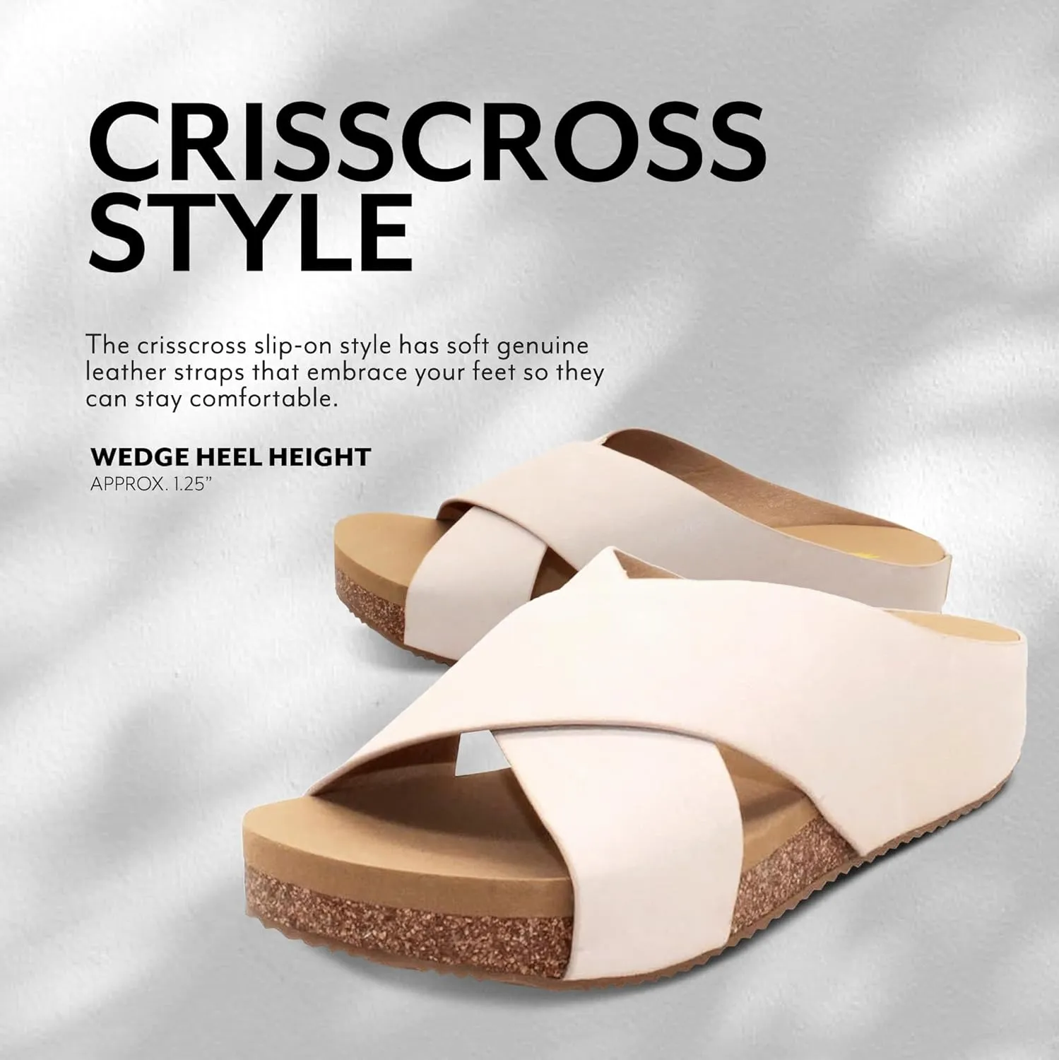 VOLATILE Ablette Wedge Sandals for Women Featuring Slip-on Crisscross Design with EVA Insole and Rubber Outsole