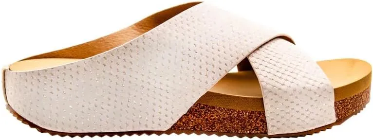 VOLATILE Ablette Wedge Sandals for Women Featuring Slip-on Crisscross Design with EVA Insole and Rubber Outsole