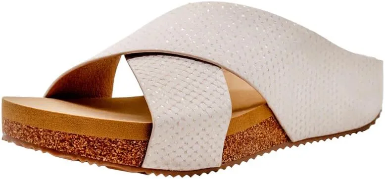 VOLATILE Ablette Wedge Sandals for Women Featuring Slip-on Crisscross Design with EVA Insole and Rubber Outsole