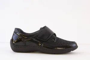 WALDLAUFER - 496H31 323 HENNI-VELCRO SHOE H WIDTH - BLACK PATENT