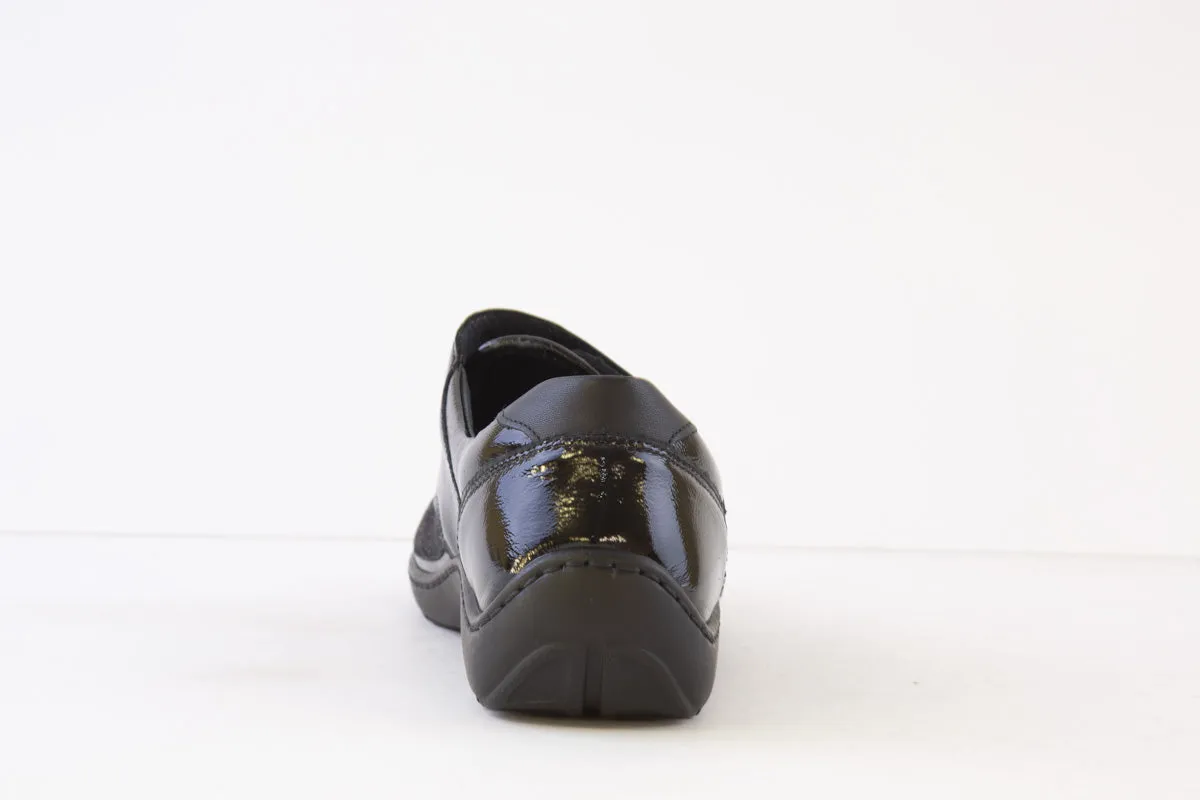 WALDLAUFER - 496H31 323 HENNI-VELCRO SHOE H WIDTH - BLACK PATENT