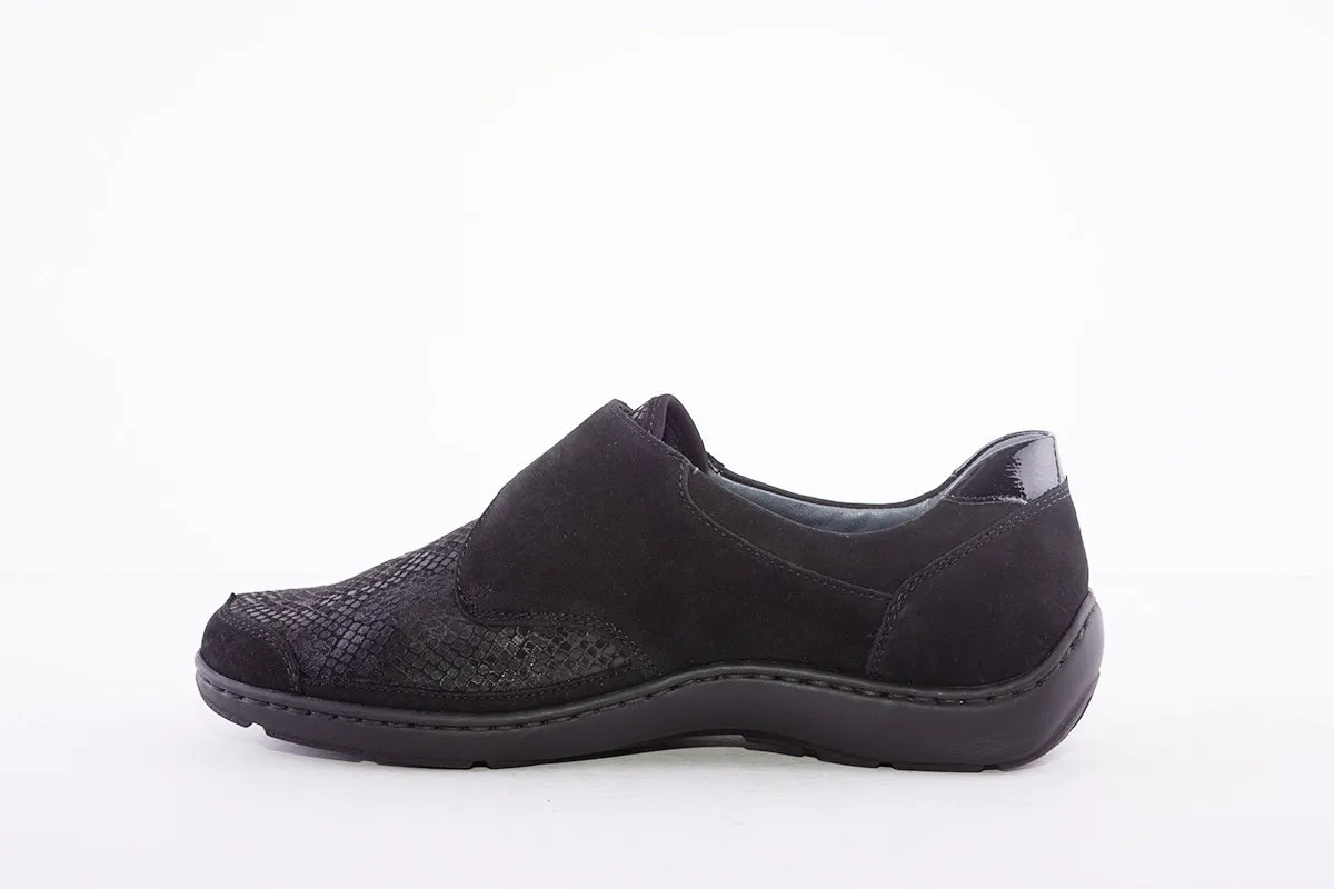 WALDLAUFER - 496H31 HENNI - VELCRO SHOE - BLACK